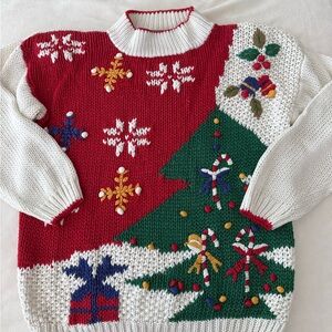 Vintage American Weekend Christmas Holiday Sweater Size Small E68